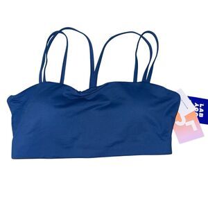 Joy Lab Women's Blue Sports Bra‎ L Medium Support Removable Pads